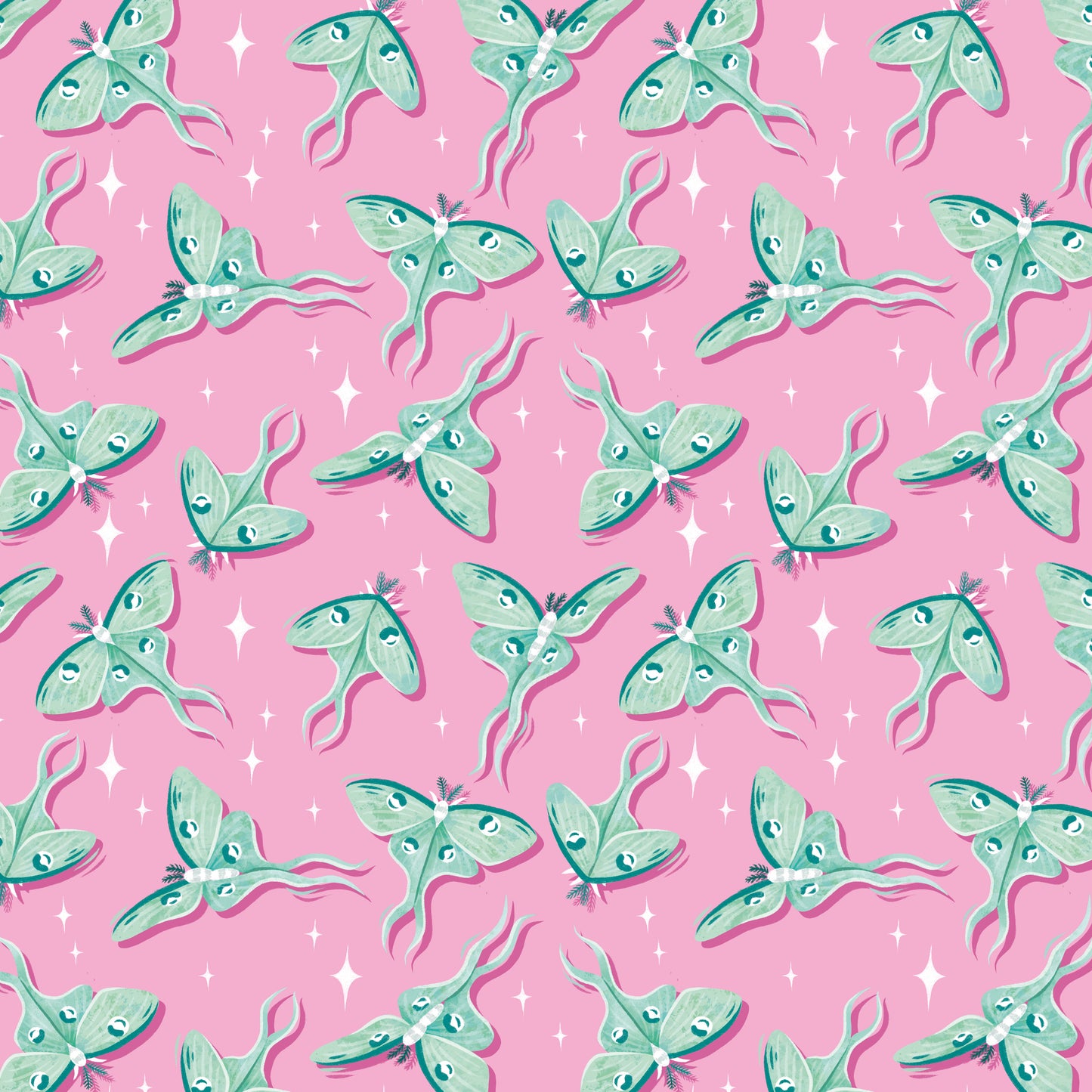 Stoffabschnitt "Luna Moth (pink)"