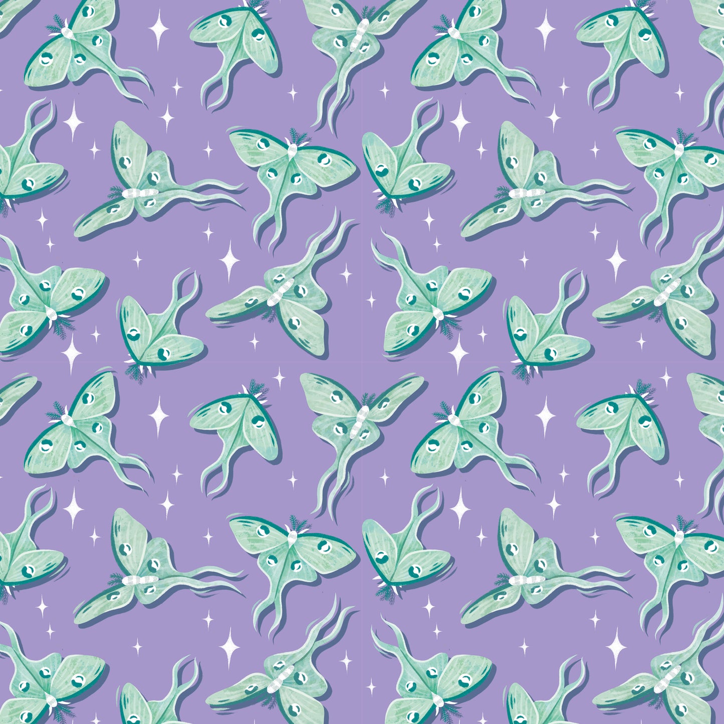 Stoffabschnitt "Luna Moth (lila)"
